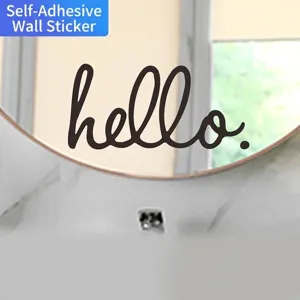 Adesivo da Parete Hello Slogan Moderno Minimalista PVC Removibile Autoadesivo Per Ingresso Porta Specchio Sfondo Decorazione Casa