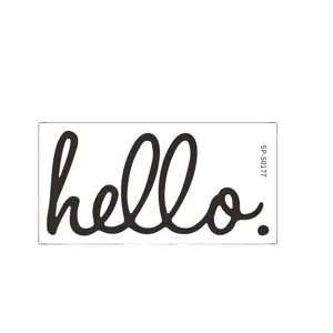 Adesivo murale Hello rimovibile in PVC con carattere corsivo nero