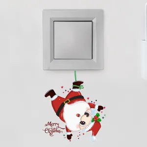 Adesivo da parete Babbo Natale Merry Christmas per decorazione interruttore luce