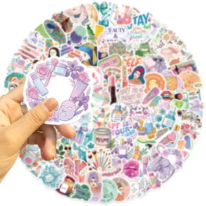 Nahaufnahme eines Zeichentrick-Hautpflege-Stickers aus einem 120-teiligen Set für DIY