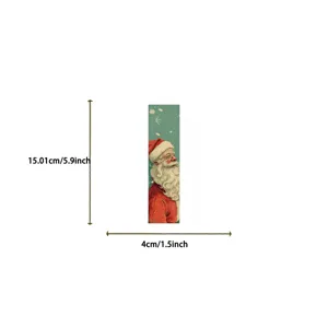 Maße des Vintage-Weihnachtslesezeichens: 15 cm Höhe und 4 cm Breite im Detail