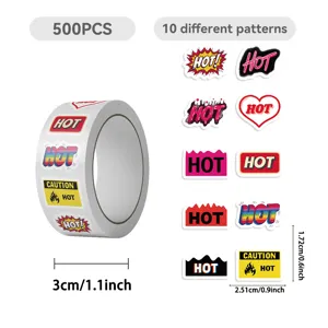 Detail of 500pcs sticker roll with hot patterns and dimensions for DIY decoration