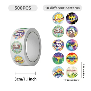 Set van 500 cartoon beloningsstickers op rol voor DIY decoratie en scrapbooking