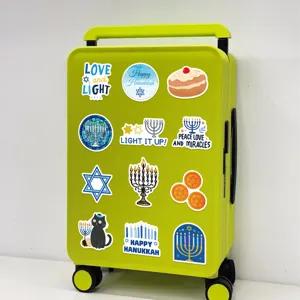 Juego de pegatinas de Hanukkah impermeables para decorar maletas y portátiles DIY