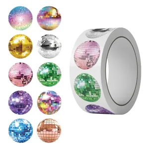 Adesivi Rotondi Palla Stroboscopica Etichette Decorative Mosaico Specchio Per Scrapbooking Sigillo Busta Regalo DIY