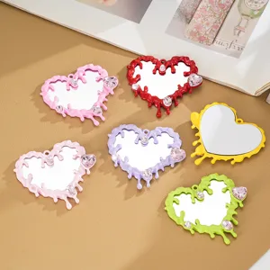 Collezione di specchietti a cuore liquido Y2k per decorazioni di cover fai da te