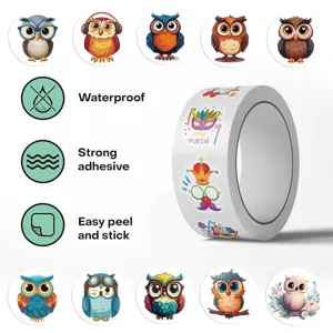500pcs cartoon owl and Purim mask decorative stickers for scrapbooking