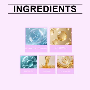 Infografia detallada de los ingredientes del parche de cuidado de piel de colageno para piel lisa.
