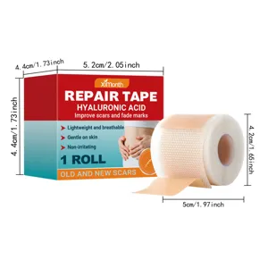 Ximonth scar repair tape detail view showing roll and box dimensions for skin care use.