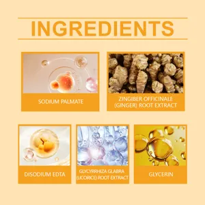 Graphique détaillé des ingrédients de savon au gingembre et curcuma bio naturel.