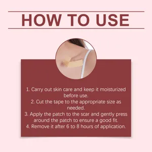 XIMONTH skin care scar patch usage guide instruction detail image for breathable smooth skin.