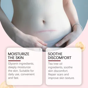 Close up view of skin care scar patch detail showing soothing and moisturizing ingredients.