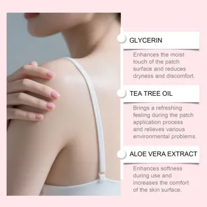 Skin care patch with glycerin and tea tree oil, soothing and moisturizing body care.