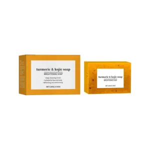 Savon Nettoyant Au Curcuma Et À L'Acide Kojis, Soin Naturel Éclaircissant Pour Le Visage Et Le Corps