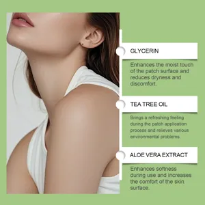 Parche de cuidado corporal de gel de silicona con glicerina, árbol de té y aloe para la piel.