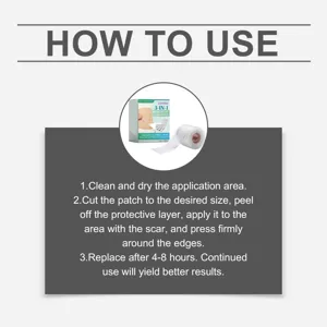 Detaillierte Anleitungsgrafik zur einfachen Anwendung des sanften Narbenpflege-Patches.