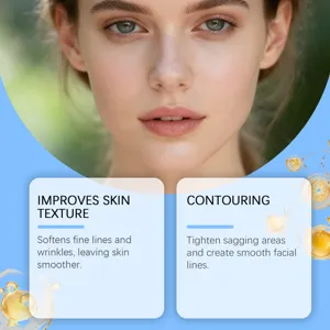 Facial skincare essence detail showing improved skin texture and firming facial contours.