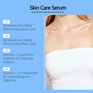 Skin care serum with soothing allantoin and moisturizing glycerin for smooth, clean skin.