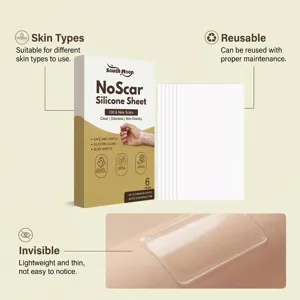 SOUTH MOON fogli in silicone per cicatrici vecchie e nuove, cerotto trasparente riutilizzabile.