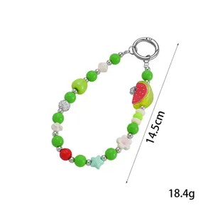 Colgante de cuentas para móvil con sandía y conejo, longitud 14,5 cm, peso 18,4 g