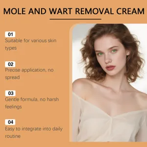 Crème d'élimination des taupes et verrues pour soins précis, formule douce pour tous types.