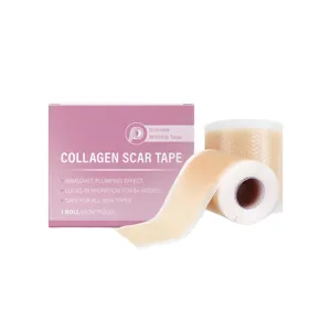 Silicone collagen scar tape roll for face and skin care, invisible transparent wrinkle patch.