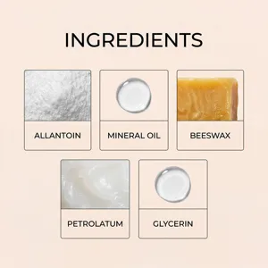 Gráfico de detalles de ingredientes para el cuidado de la piel con activos clave.
