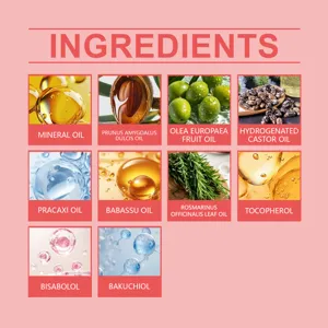 Inhaltsstoffe für Körperöl mit natürlichen Pflanzenextrakten und botanischen Ölen für glatte Haut.