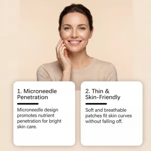 Parche de cuidado de la piel detallado con microagujas para un cuidado suave y transpirable.