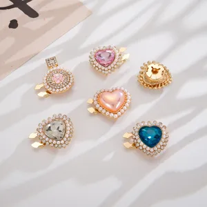 Gemelli da Camicia a Forma di Boccetta di Profumo a Cuore Vintage Per Donna Spille da Colletto Staccabili in Strass