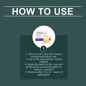 Primer plano que muestra instrucciones detalladas y caracteristicas del parche para estrías.