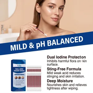 Skincare tag and spot eraser swabs with gentle formula, 30 pieces for daily personal care use.