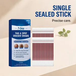 Detail view of sealed skincare swabs box and individual cotton sticks for precise care.