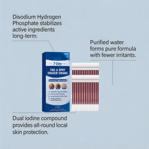 7-day skin tag eraser cotton swabs 30pcs set for gentle and safe topical spot care treatment.