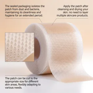 Rollo de parche de cuidado de la piel con microagujas, cinta transpirable para el rostro.