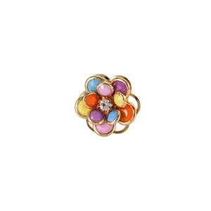 Ciondolo floreale a camelia colorata con strass per cover di telefoni e scarpe