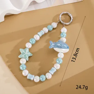 Colgante de cuentas para móvil con estrella de mar y ballena, 13,8 cm de largo y 24,7 g.