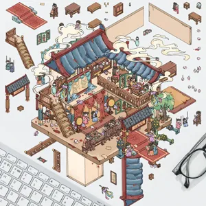 Adesivi per scenari in miniatura in stile cinese antico per fai-da-te
