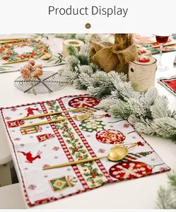 Kerst geweven placemat tafelmat feestelijke tafeldecoratie voor de mooie eettafel