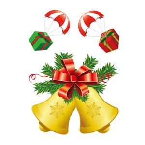 Adhesivos de ventana de Navidad decoración estática con campanas y regalos de vidrio.