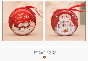 Weihnachten runde Münzbörse tragbare Reißverschluss Tasche niedliches Geschenk neu