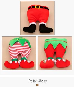 Christmas elf legs decoration plush Santa pants hanging decor festive party holiday supplies