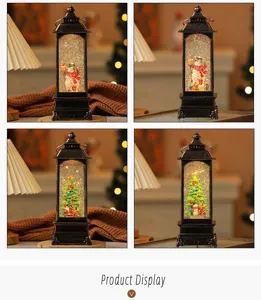 Veilleuse boule à neige lanterne LED musique de Noël décoration cadeau de fête maison