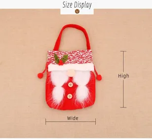 Borsa mela gnomo senza volto di Natale sacchetto regalo caramelle peluche morbido con manico.