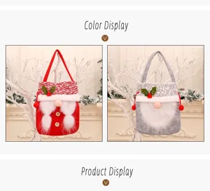 Sacchetto mela gnomo di Natale borsetta caramelle festiva regalo decorativo rosso grigio