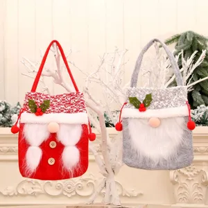 Borsa per Mele di Gnomo di Natale Peluche Festival Caramella Borsa Regalo Festa Casa Tavola Decorazione Contenitore