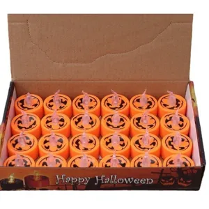 Halloween LED pumpkin tea light candles set for party holiday bar home decoration lighting.