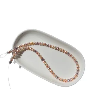 Natural candy-colored freshwater pearls strand 6-6.5mm for DIY jewelry projects