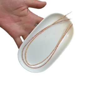 Hochwertiger 2-2,5 mm rosa Süßwasser-Reisperlenstrang für DIY-Schmuckherstellung 39 cm Länge