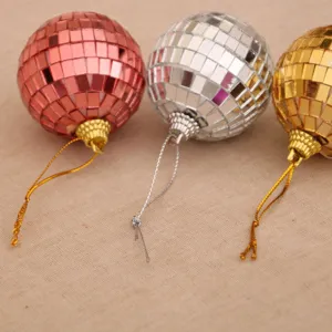 Ensemble de décorations suspendues miroir boule disco de Noël pour arbre et fête.